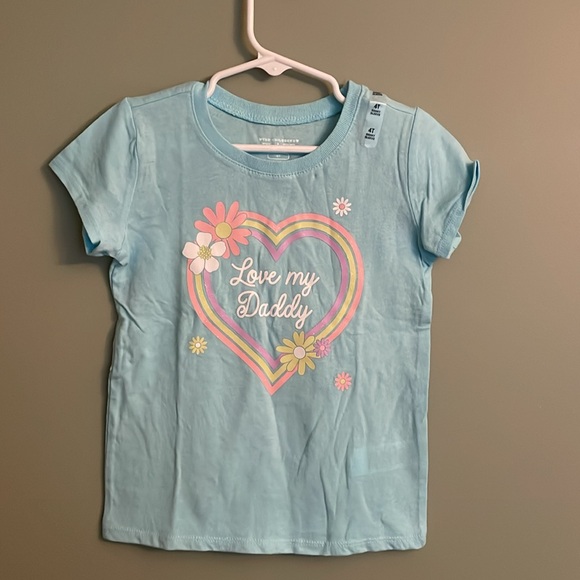 The Children Place graphic tee, blue splash , size 4T. Heart with LOVE MY DADDY - Picture 10 of 17